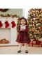 Elena– Red Plaid Baby Girl Dress |   New Year's Dress for Ages 2-5 - with Hairband as a Gift - 3