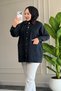6707 - Stylish Comfortable Suede Collar-Trimmed Long Tunic Denim Jacket