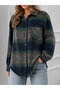 Plaid Pattern Cashmere Shirt - Navy Blue & Green - 2