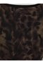 Brown Boat Neck Leopard Print Gathered Blouse - 3