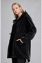 H6973Axbk81 Black Regular Fit Hooded Zippered Raincoat - 3