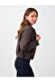 Brown Plaid Patterned Canvas Jacket with Pocket Detail - 3