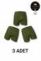 3-Pack Khaki Green 100% Cotton Comfortable Fit Men's Long Boxer Shorts - Custom Made with Sleep Band as a Gift