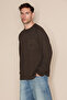 Andes Men's Long Sleeve Bitter Brown Sweatshirt with Pocket Detail - 3