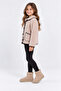 Girl's Lamb Plush Coat Black Ribbed Buttoned Pocketed Soft Winter Jacket Ak102 - 4