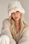Furry Faux Fur Beret for Women Winter - Extra Soft Beige - 3