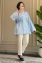 6697 - Stylish, Comfortable, Loose-Fitting Peach Fabric Women's Jacket with Snap Collar Detail - 4
