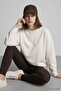 Bisiklet Yakalı Basic Oversize Sweatshirt 954 Ekru