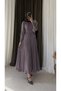 One-Shoulder Glittery Skirt Suit with Volan Detail - 5795 - Lilac - 2