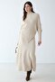 Asymmetrical Cut Casual Sweater Knitwear Two-Piece Set Beige 9489-Tk - 2