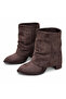 Women's Bellows Short Boots Round Toe Block Heel Daily Stylish Boots