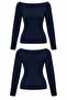 Boat neck finger pass basic blouse - 5