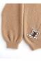 Girls' Butterfly Embroidery and Printed Yumos Knitwear 4-12 Years Old Crew Neck Trendy Knitwear Sweater - 3