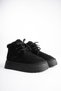 Women's Black Suede Fur Lace-Up 5 cm Thick Sole Winter Boots B21 - 8