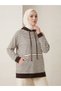 Hooded Striped Tunic-Brown