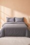 Carven Gray 100% Cotton Double Duvet Cover Set - 4 Pieces - 2