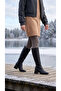 Women's Below the Knee Cream Heeled Shiny Detailed Zippered Leather Look Long Boots - 4