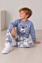 Boy's Teddy Bear Printed Sweatshirt Patterned Jogger Pants Top and Bottom Set - 2