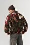 Graffititag Patterned Zippered Plush Men's Sweatshirt - 6