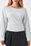 Asymmetric Collar Casual Gray Knitted Blouse - 5