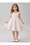 Flower-Patterned Strappy Dress for Ages 4-8 - Cream