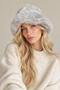 Plush Bucket Hat Women's Furry Cap Premium Adjustable Gray