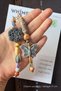Bohemian Ethnic Yellow Tiger's Eye Natural Stone Bag Charm Keychain – with Heart Clip and Beaded Suede Cord Gift - 2