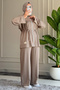 6721 - Stylish, Comfortable, Loose Viscose Soft Modal Fabric, Waist Drawstring Detail, Zippered Women's Set - 3