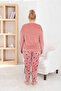 Women's Plus Size Soft Velvet Kouı Powder Pajama Set - 3