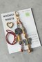 Bohemian Ethnic Yellow Tiger's Eye Natural Stone Bag Charm Keychain – with Heart Clip and Beaded Suede Cord Gift
