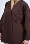Women's V-Neck Single Button Jacket Brown - 5