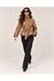 Women's Premium Faux Leather Lined Stand Collar Belted Pocket Trench Coat Jacket - 2