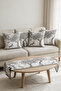 Gray Forest Deer Patterned Double-Sided Printed Suede 5-Piece Living Room Set - 4 Cushion Covers 43X43 cm + Runner 140X40 cm - 2