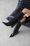 Mizu Women's Leggings Detailed Wrinkled Leather Boots Black