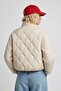 Women's Quilted Puffer Coat - Stone - 4