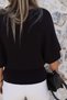 Bitter Brown Standard Size Bat Sleeve Belted Knitwear Sweater - 4
