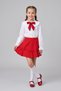 Girl's Red Scarf, Polka Dot Baby Collar, White Long Sleeve Shirt, Red Ribbon Skirt, April 23, October 29 Show Outfit - 2