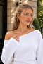 Women's Off-Shoulder Wide Sleeve White Blouse