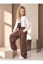 Girl's Wide-Leg Sweatpants with Chain and Belt Detail - 3