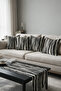 Black and White Zebra Pattern Double-Sided Printed Suede 5-Piece Living Room Set - 4 Cushion Covers 43X43 cm + Runner 140X40 cm - 3