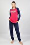 Women's Red Uzunkol Crew Neck Top with Cuffed Legs and Sleeves - 7