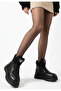 Zrne-B01 Premium Zippered Waterproof Women's Boots with Rubber Detail Black - 4