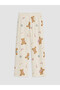 Vizyon New Season Beige Shirt Collar Printed Girls' Pajama Set - 6