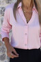 Pink Long Sleeve Satin Shirt - 3
