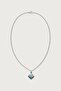 Unisex Square Natural Stone Steel Necklace Turquoise - 2
