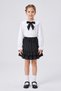 Girl's Black Scarf, Polka Dot Doll Collar, White Long Sleeve Shirt, Black Double Ruffle Skirt, October 29, April 23 Show Outfits - 3