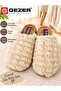 Women's Winter House Slippers Cream Beige Plush Textured Soft Comfortable Sole Closed Toe Slippers - 2