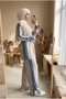 Women's Sequin Stripe Detailed Belted Tunic Trousers Double Set - 2
