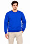 Men's Crew Neck 2 Thread Plain Long Sleeve Regular Fit Sweatshirt - Blue - 2