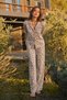 Women's Patterned Casual Long Sleeve Gray Pajama Set - 2